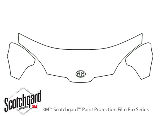 Toyota Prius 2001-2003 3M Clear Bra Hood Paint Protection Kit Diagram