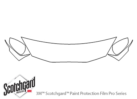 Toyota Prius 2016-2023 3M Clear Bra Hood Paint Protection Kit Diagram