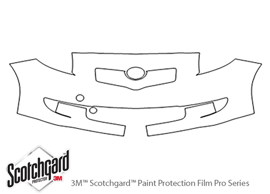 Toyota Yaris 2007-2008 3M Clear Bra Bumper Paint Protection Kit Diagram