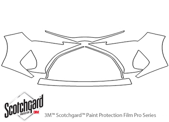 Toyota Yaris 2015-2016 3M Clear Bra Bumper Paint Protection Kit Diagram