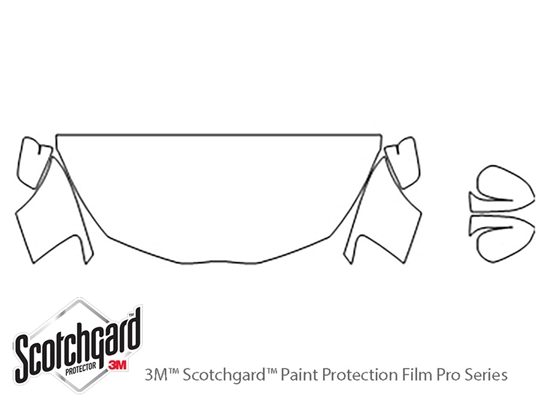 Toyota Yaris 2015-2018 3M Clear Bra Hood Paint Protection Kit Diagram