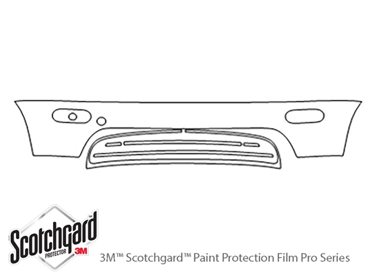 Volkswagen Beetle 1998-2005 3M Clear Bra Bumper Paint Protection Kit Diagram