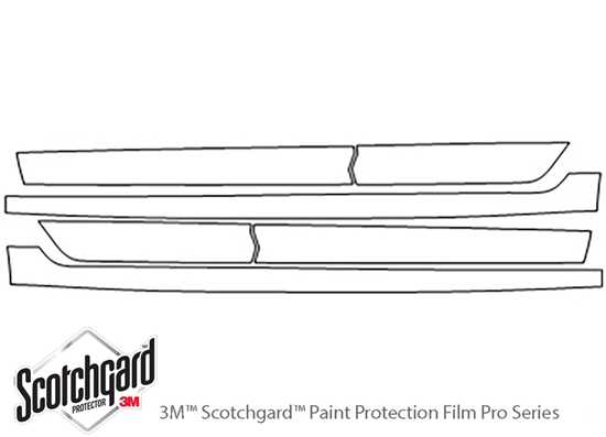 Volkswagen Jetta 2019-2023 3M Clear Bra Door Cup Paint Protection Kit Diagram