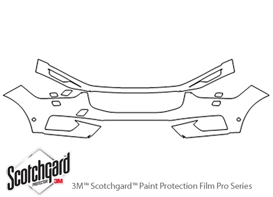 Volvo XC60 2018-2021 3M Clear Bra Bumper Paint Protection Kit Diagram