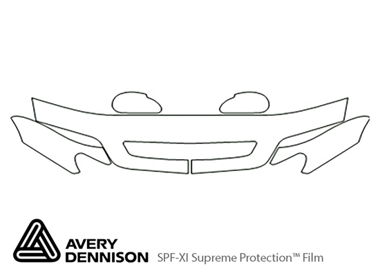 Acura CL 1997-1999 Avery Dennison Clear Bra Hood Paint Protection Kit Diagram