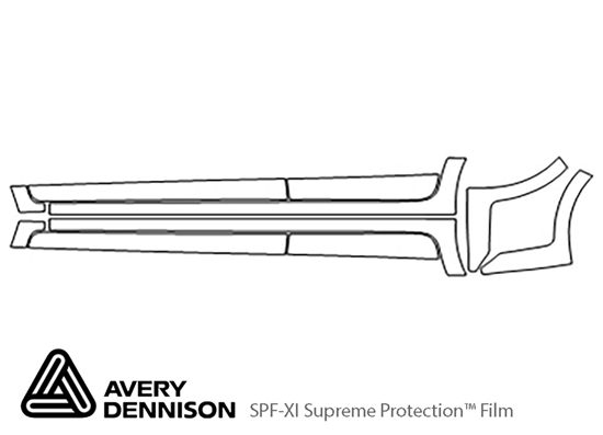 Acura ILX 2019-2023 Avery Dennison Clear Bra Door Cup Paint Protection Kit Diagram