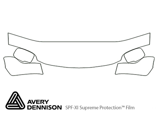 Acura MDX 2001-2006 Avery Dennison Clear Bra Hood Paint Protection Kit Diagram