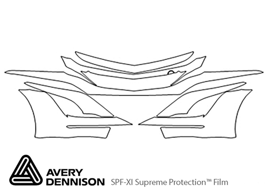 Acura NSX 2017-2022 Avery Dennison Clear Bra Bumper Paint Protection Kit Diagram