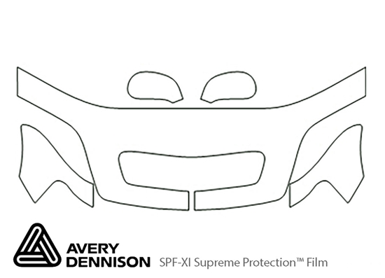 Acura RL 1999-2004 Avery Dennison Clear Bra Hood Paint Protection Kit Diagram