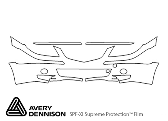 Acura RL 2005-2008 Avery Dennison Clear Bra Bumper Paint Protection Kit Diagram