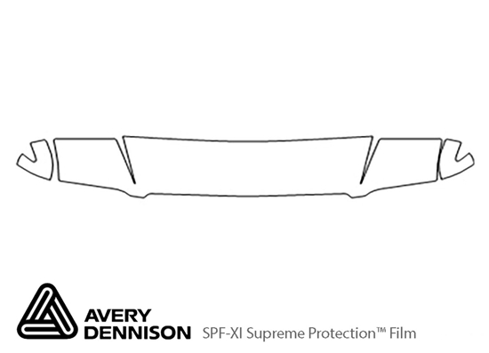 Acura SLX 1998-1999 Avery Dennison Clear Bra Hood Paint Protection Kit Diagram