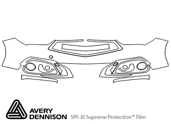 Acura TLX 2018-2020 Avery Dennison Clear Bra Bumper Paint Protection Kit Diagram