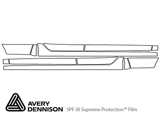 Acura TLX 2018-2024 Avery Dennison Clear Bra Door Splash Paint Protection Kit Diagram