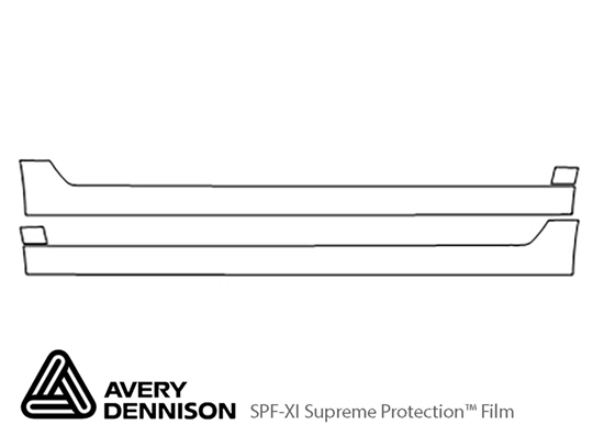 Acura TSX 2004-2008 Avery Dennison Clear Bra Door Cup Paint Protection Kit Diagram