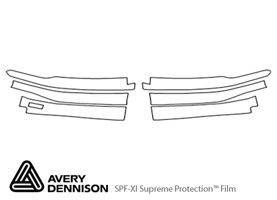 Alfa Romeo 4C 2016-2020 Avery Dennison Clear Bra Door Cup Paint Protection Kit Diagram