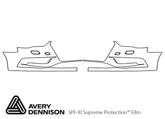 Audi A3 2015-2016 Avery Dennison Clear Bra Bumper Paint Protection Kit Diagram