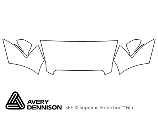 Audi A6 2009-2011 Avery Dennison Clear Bra Hood Paint Protection Kit Diagram