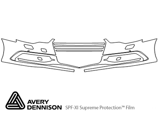 Audi A6 2012-2015 Avery Dennison Clear Bra Bumper Paint Protection Kit Diagram