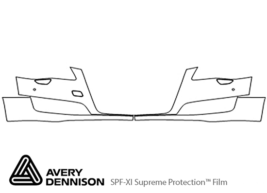 Audi A8 2011-2014 Avery Dennison Clear Bra Bumper Paint Protection Kit Diagram