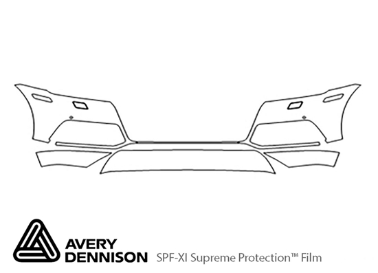 Audi Q5 2018-2020 Avery Dennison Clear Bra Bumper Paint Protection Kit Diagram