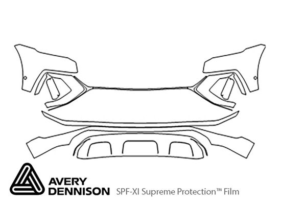 Audi Q8 2019-2023 Avery Dennison Clear Bra Bumper Paint Protection Kit Diagram