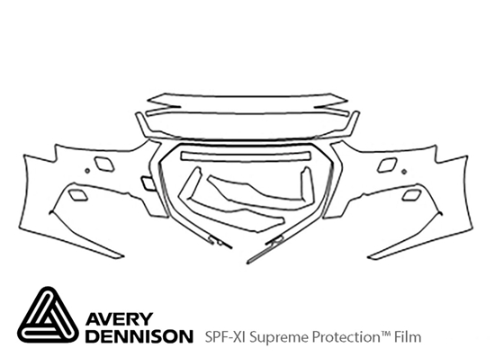 Audi RS5 2018-2020 Avery Dennison Clear Bra Bumper Paint Protection Kit Diagram