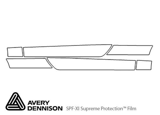 Audi S5 2018-2019 Avery Dennison Clear Bra Door Cup Precut PPF Diagram