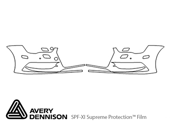 Audi S7 2016-2018 Avery Dennison Clear Bra Bumper Paint Protection Kit Diagram