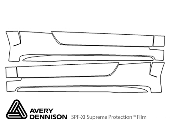 Audi TTS 2019-2023 Avery Dennison Clear Bra Door Cup Paint Protection Kit Diagram