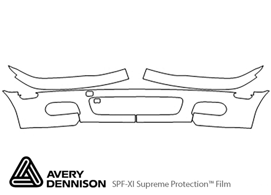 BMW 3-Series 2004-2006 Avery Dennison Clear Bra Bumper Paint Protection Kit Diagram