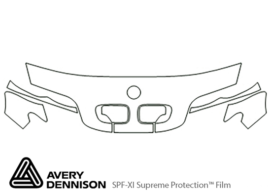 BMW 3-Series 2004-2006 Avery Dennison Clear Bra Hood Paint Protection Kit Diagram