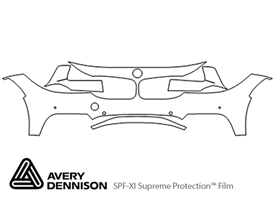 BMW 3-Series 2014-2015 Avery Dennison Clear Bra Bumper Paint Protection Kit Diagram