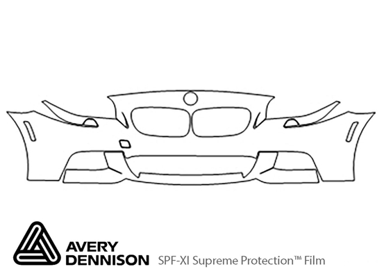 BMW 5-Series 2011-2016 Avery Dennison Clear Bra Bumper Paint Protection Kit Diagram