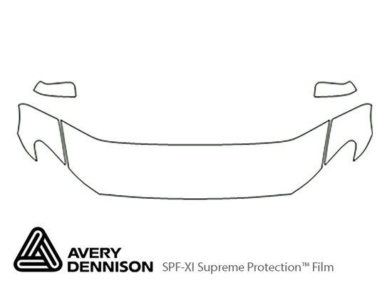 BMW 5-Series 2011-2016 Avery Dennison Clear Bra Hood Paint Protection Kit Diagram