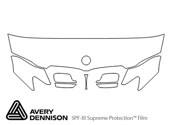 BMW 7-Series 2006-2008 Avery Dennison Clear Bra Hood Paint Protection Kit Diagram