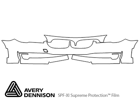 BMW 7-Series 2013-2015 Avery Dennison Clear Bra Bumper Paint Protection Kit Diagram