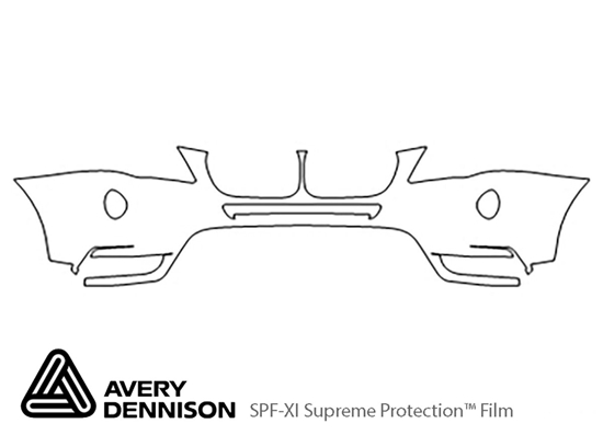 BMW X3 2011-2014 Avery Dennison Clear Bra Bumper Paint Protection Kit Diagram