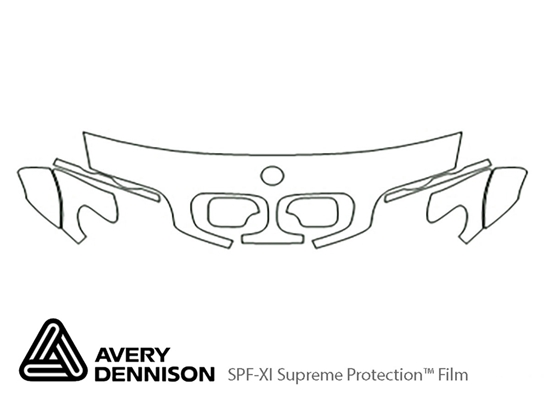 BMW X5 2000-2003 Avery Dennison Clear Bra Hood Paint Protection Kit Diagram