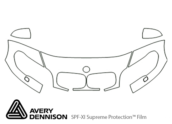 BMW X5 2011-2013 Avery Dennison Clear Bra Hood Paint Protection Kit Diagram