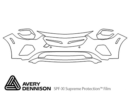 Buick Regal 2018-2020 Avery Dennison Clear Bra Bumper Paint Protection Kit Diagram