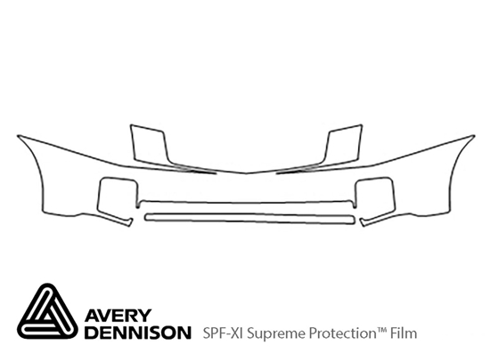 Cadillac CTS 2003-2007 Avery Dennison Clear Bra Bumper Paint Protection Kit Diagram