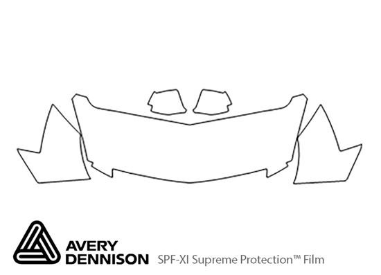 Cadillac CTS 2008-2013 Avery Dennison Clear Bra Hood Paint Protection Kit Diagram