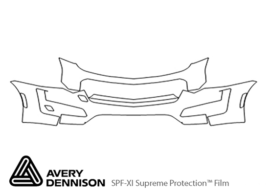 Cadillac CTS 2014-2017 Avery Dennison Clear Bra Bumper Paint Protection Kit Diagram