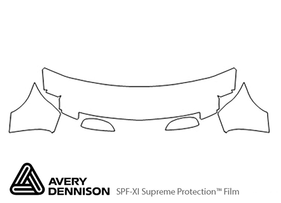 Cadillac Escalade 2007-2014 Avery Dennison Clear Bra Hood Paint Protection Kit Diagram