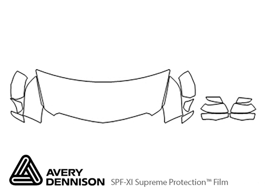 Cadillac XT5 2017-2024 Avery Dennison Clear Bra Hood Paint Protection Kit Diagram