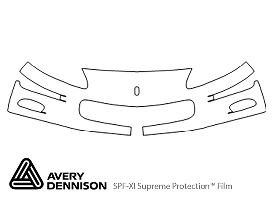 Chevrolet Camaro 1998-2002 Avery Dennison Clear Bra Bumper Paint Protection Kit Diagram