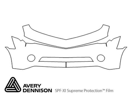 Chevrolet Camaro 2010-2013 Avery Dennison Clear Bra Bumper Paint Protection Kit Diagram