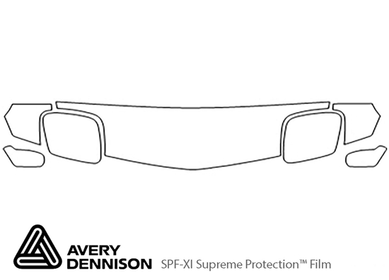 Chevrolet Corvette 1997-2004 Avery Dennison Clear Bra Hood Paint Protection Kit Diagram