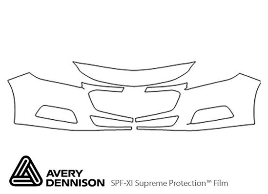 Chevrolet Malibu 2014-2015 Avery Dennison Clear Bra Bumper Paint Protection Kit Diagram