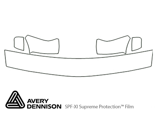 Chevrolet S-10 1999-2004 Avery Dennison Clear Bra Hood Paint Protection Kit Diagram